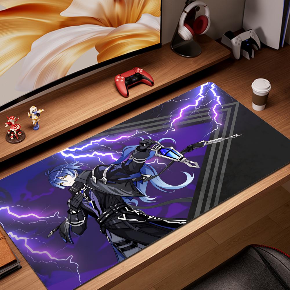 Pc Gaming Wallpaper - 新しいクールな壁紙原神インパクトフリンズマウスパッドコンピュータゲームロックエッジラップトップPCデスクマット天然ゴムキーボードHYBXAXC