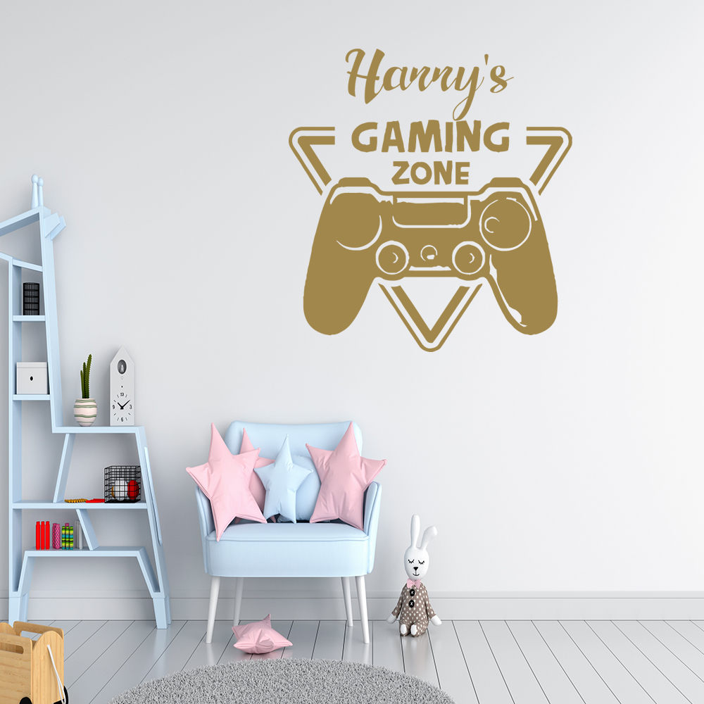 Pc Gaming Wallpaper - カスタムゲームゾーンの壁紙,ゲーマーの名前,ビデオゲームコントローラーのウォールステッカー,部屋の装飾,ビニールアート,特別オファー,1個