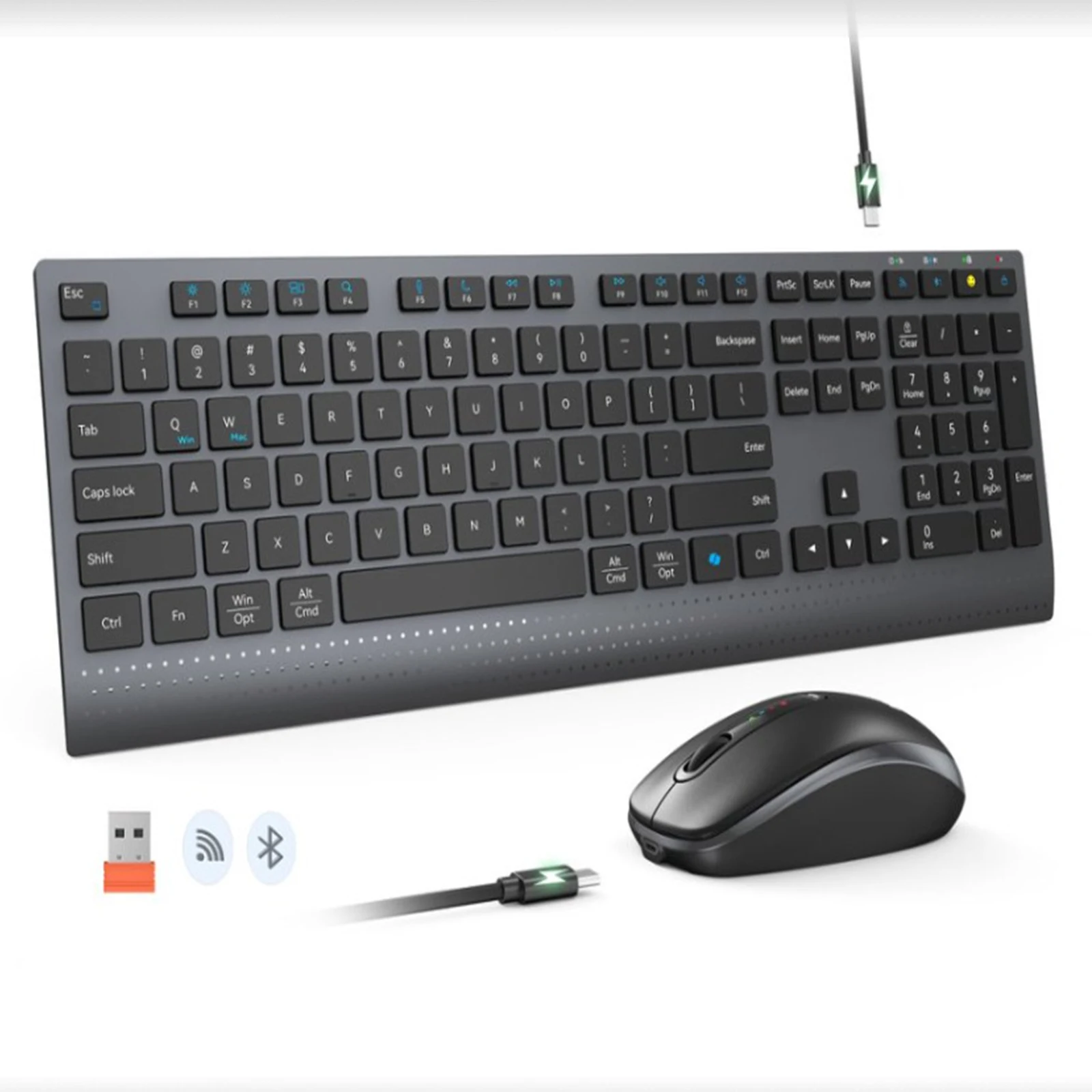 Pc Gaming Fullset - 2.4G Bluetooth デュアルモード ワイヤレス キーボード マウス