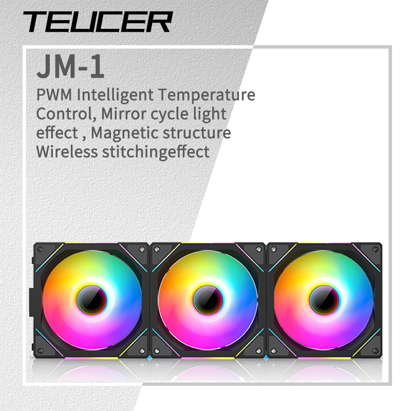 Pc Water Cooling - TEUCER JM-1 PC 冷却ケースファン ARGB ミラーサイクルライト効果ワイヤレスステッチ
