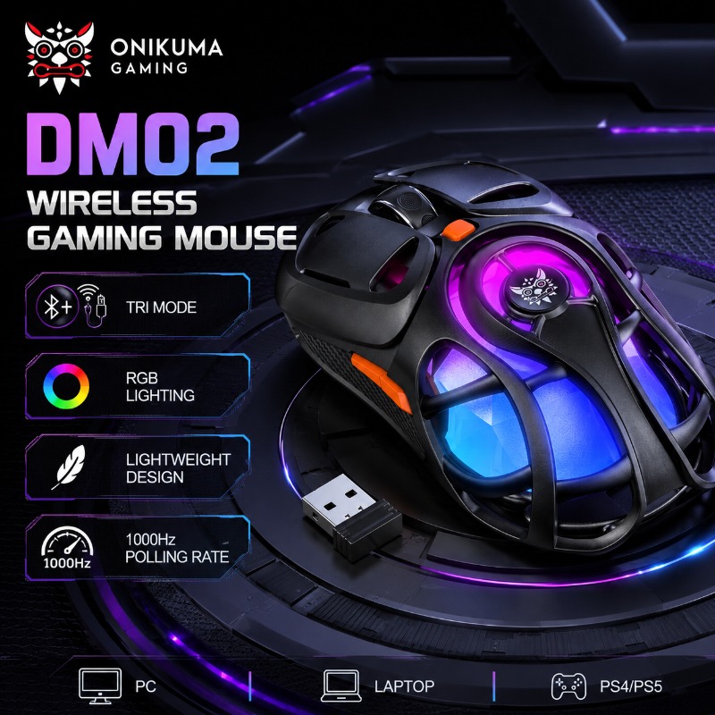 Pc Gaming X3D - ONIKUMA DM02 ワイヤレスゲーミングマウス Bluetooth 2.4G 有線