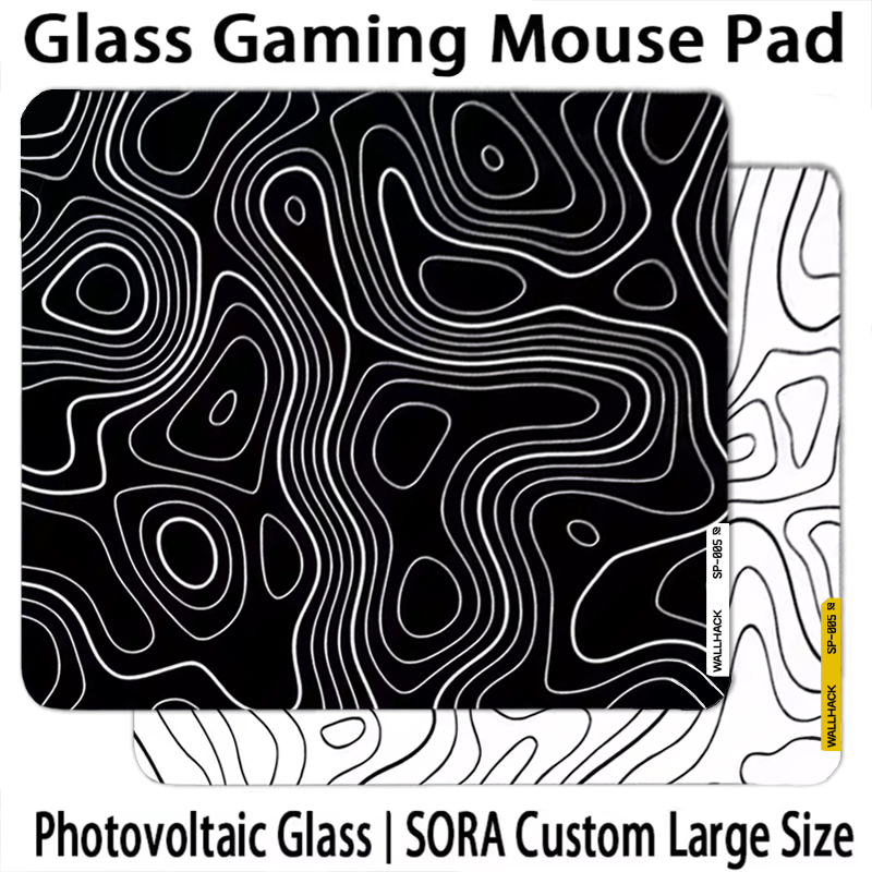 Fps Gaming Mouse - W-WALLHACK SP005 フルイドガラスゲーミングマウスパッド YUME フロスト加工表面デスクトップマット E-スポーツ