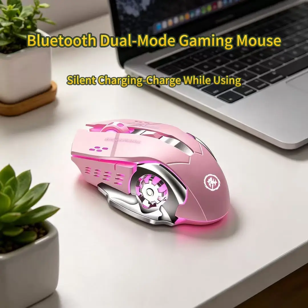 Pc Gaming X3D - ワイヤレスゲーミングマウス Bluetooth デュアルモード サイレント充電式 RGB バックライト付き人間工学に基づいたマウス