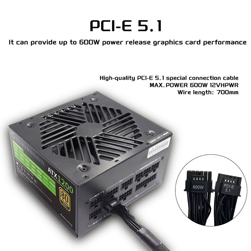 PCIE 5.0 1200 ワット PC 電源フルモジュラー - Pc Gaming Fullset のレビューと価格
