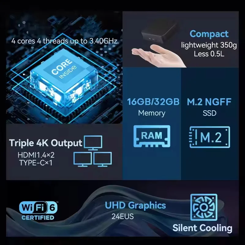 新型ミニPC N150 Windows 11 ポータブルコン - Pc Gaming Ram 32Gb のレビューと価格