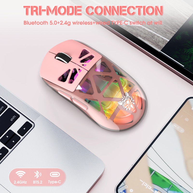 ONIKUMA CW930 ワイヤレス透明ピンクゲーミングマ - Pc Gaming X3D のレビューと価格