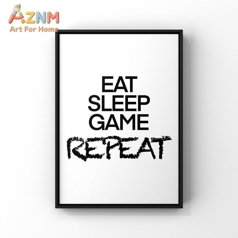 AZNM ブラックホワイト ゲーミングキャンバス ウォールア - Gaming Controller のレビューと価格