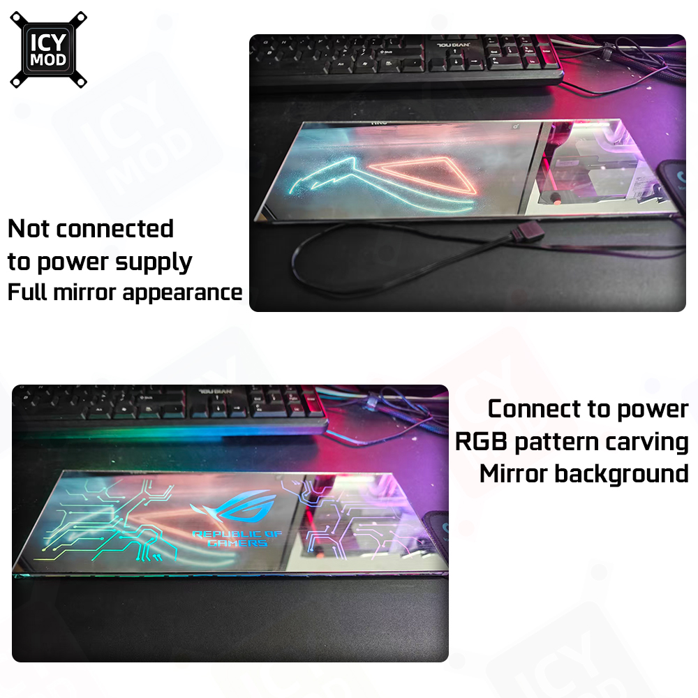 ICY MOD ミラー RGB 照明パネルカスタマイズテーマ - Pc Gaming Fullset のレビューと価格