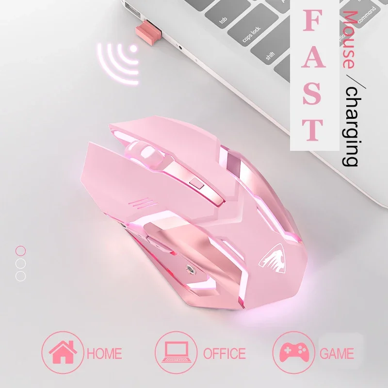 人間工学に基づいたワイヤレス充電式マウス,3色,2.4g,5 - Pc Gaming X3D のレビューと価格
